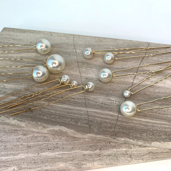 New ~ Anthropologie Pearl Hair Pins, Set of 11, Ivory main image 6